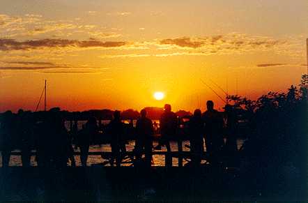Fair Harbor, Fire Island New York, Summer 1997, Sunset at the Dock: